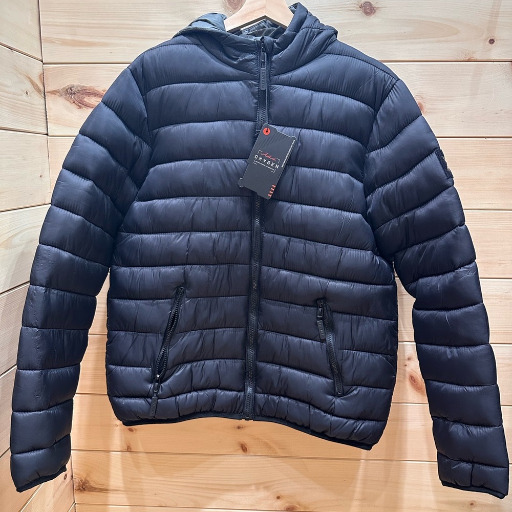 Men's Black Puffer Jacket with Hood